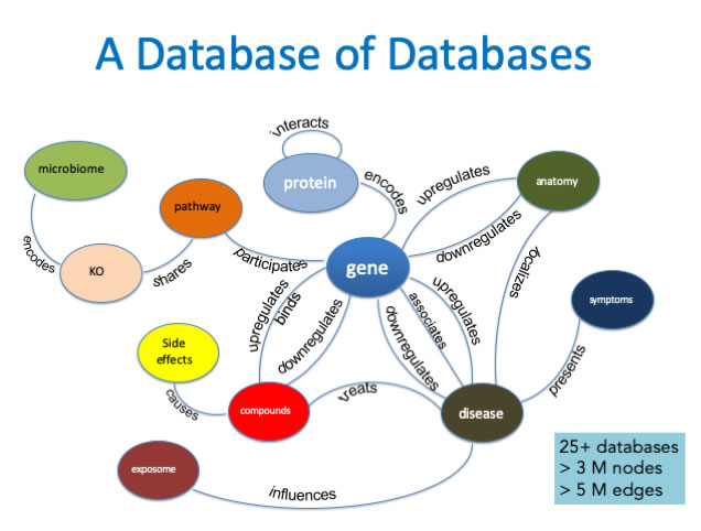 Graph showing interaction of databases