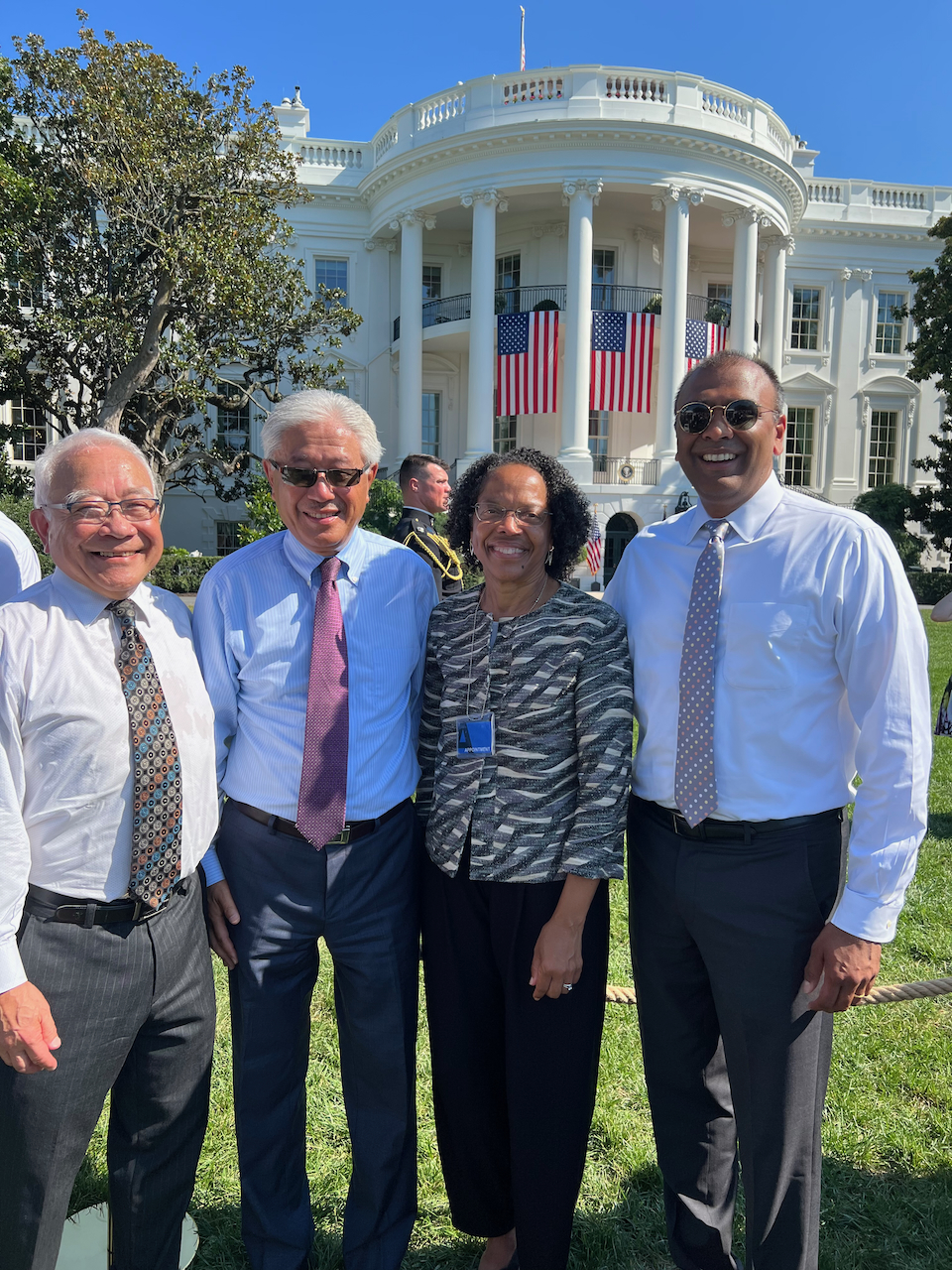 From left: Keith Yamamoto; Victor Dzau, President of the National Academy of Medicine; Gilda Barabino, President of AAAS and President of Olin College of Engineering; Sudip Parikh, CEO of AAAS. 